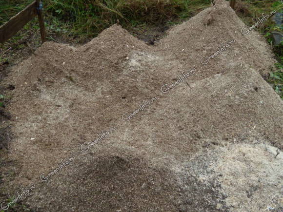  Mounds of a mixture of earth and sawdust